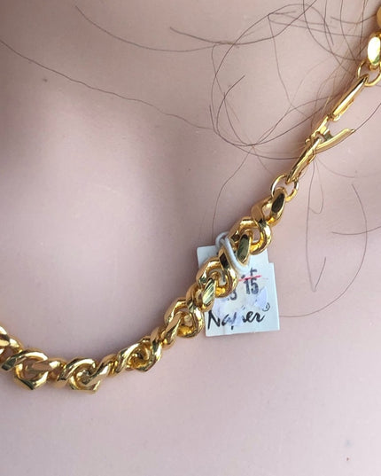 - Vintage New Napier Gold necklace Black enamel