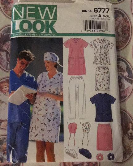 New Look Sewing pattern Scrubs sz S-XL