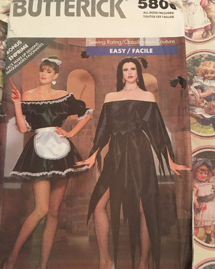 Butterick womens costume sewing pattern OS Vampire Elvira