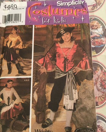 Simplicity costume kids sz 7-14 pirate