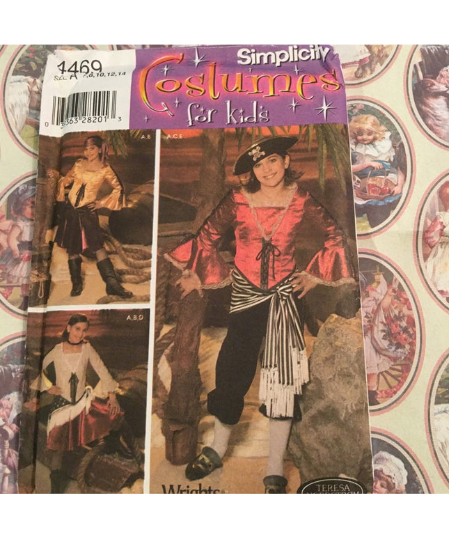 Simplicity costume kids sz 7-14 pirate