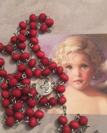 Papa Francesco Rose scented wood rosary VG