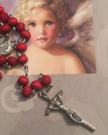 Papa Francesco Rose scented wood rosary VG