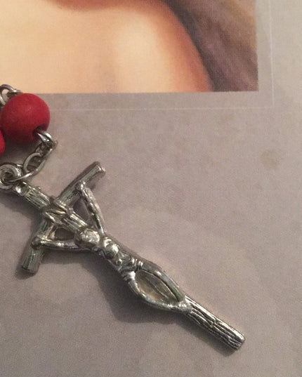 Papa Francesco Rose scented wood rosary VG