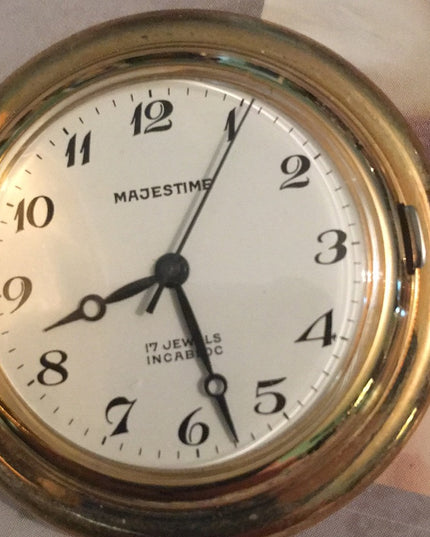 Vintage Magestime Pocket watch gold 17 jewls