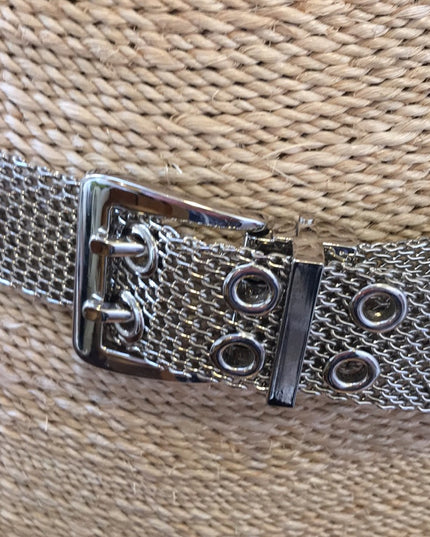 Vintage chain mail metal mesh solid heavy belt
