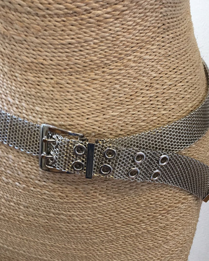 Vintage chain mail metal mesh solid heavy belt