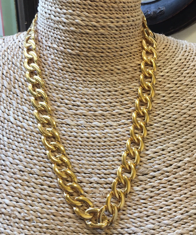 Vintage 1980s Chunky gold Napier Necklace link