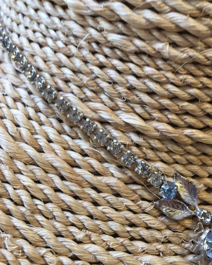 Vintage Crystal silver blue choker necklace