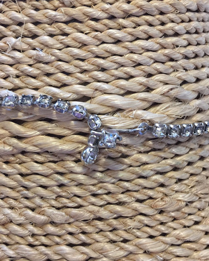 Vintage Crystal silver blue choker necklace
