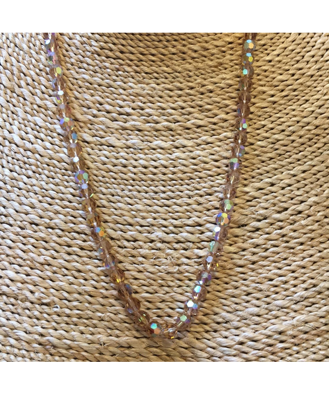 Vintage Smoky topaz color czech crystal necklace