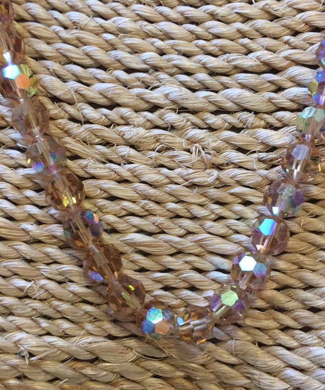 Vintage Smoky topaz color czech crystal necklace