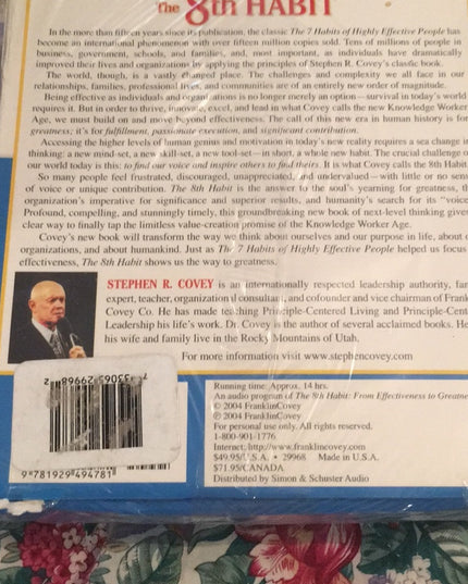 Books ON CD Audio Mastering the Habit x2 set Covey
