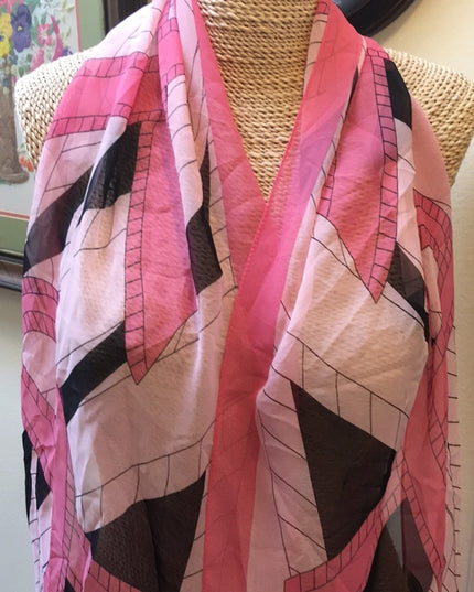 Pink Ribbon light scarf Poly Cancer awarness