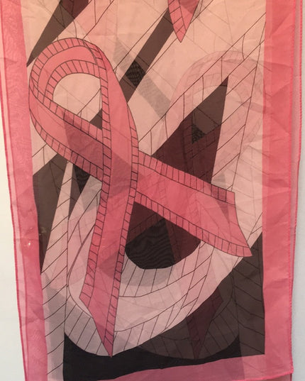 Pink Ribbon light scarf Poly Cancer awarness
