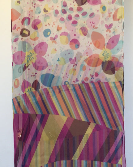 Beautiful colorful pink lines dots scarf So pretty