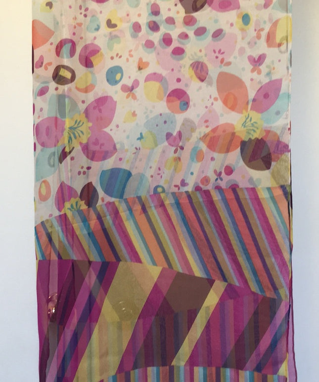 Beautiful colorful pink lines dots scarf So pretty