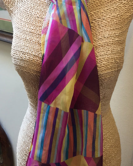 Beautiful colorful pink lines dots scarf So pretty