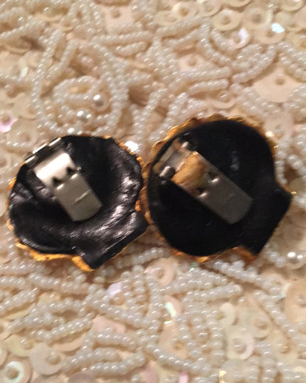 Vintage gold shell shoe clips buckle High end item