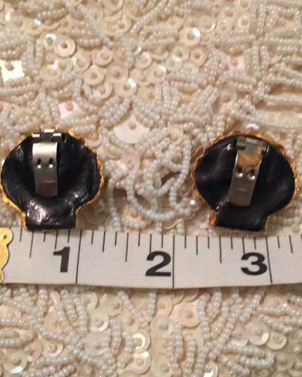 Vintage gold shell shoe clips buckle High end item