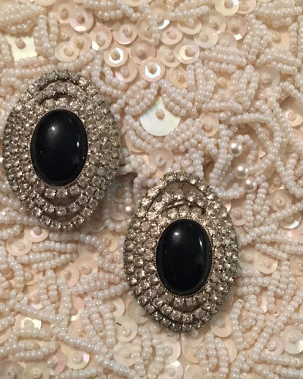 Vintage Crystal rhinestone clip on earrings
