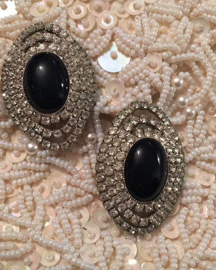 Vintage Crystal rhinestone clip on earrings