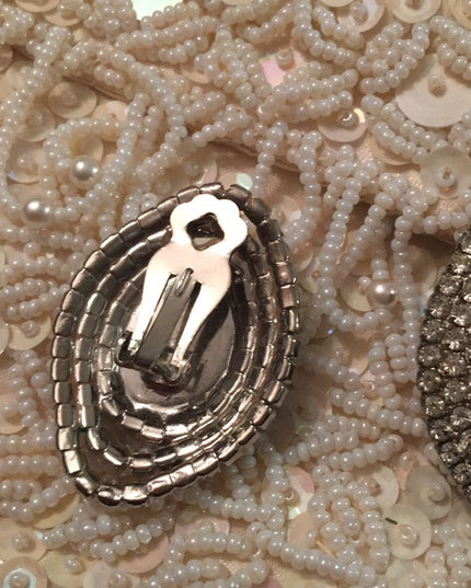 Vintage Crystal rhinestone clip on earrings