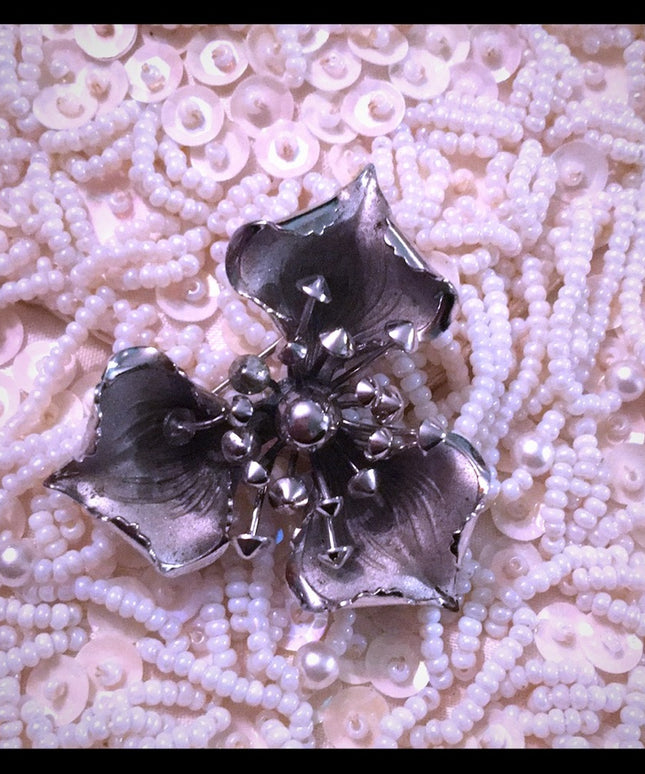 Vintage sterling silver Boyd Bond flower Brooch