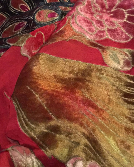 BOHO silk fringe long shawl scarf wrap PEACOCK