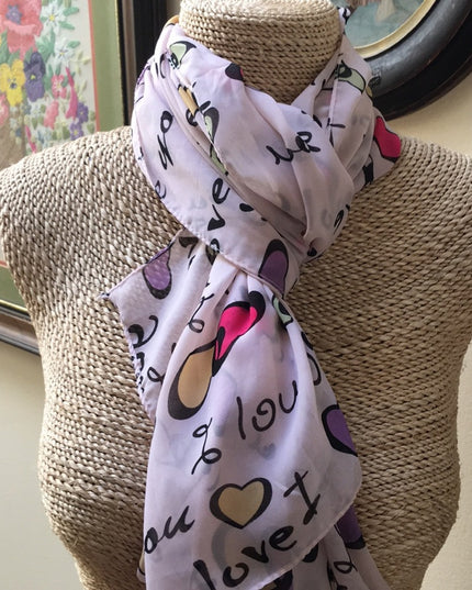 “I LOVE YOU” Silky wrap scarf sooo pretty!