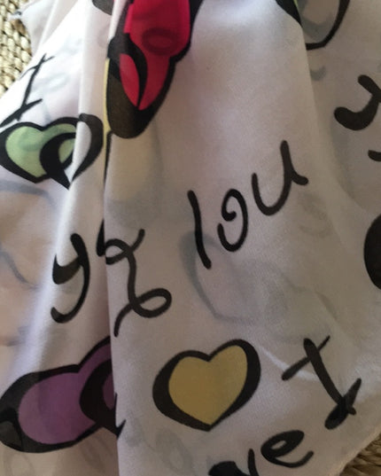 “I LOVE YOU” Silky wrap scarf sooo pretty!