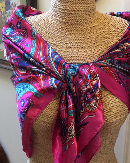 Pink Paisely Satiny scarf