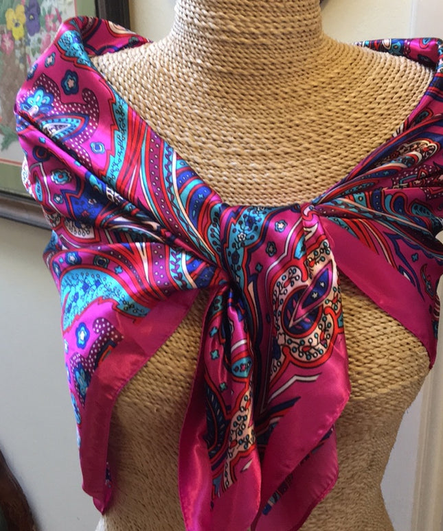 Pink Paisely Satiny scarf