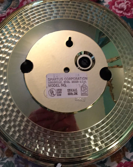 Vintage gold Spartus Bar clock reverse numbers