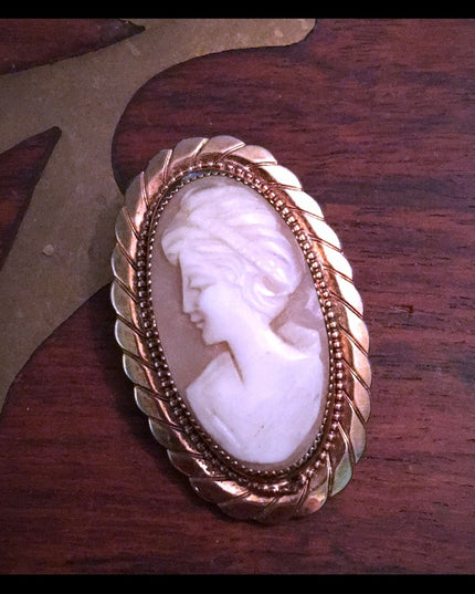 Vintage 12k GF shell Cameo Catamore Italy