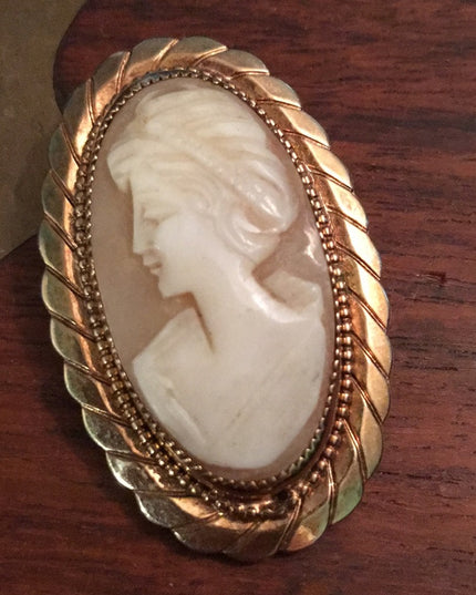 Vintage 12k GF shell Cameo Catamore Italy