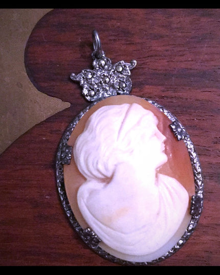 Antique sterling silver Shell Cameo Fancy