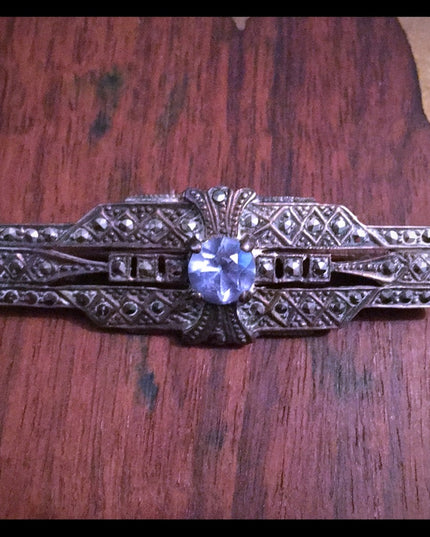 Antique Sterling 925 marcasite victorian Brooch