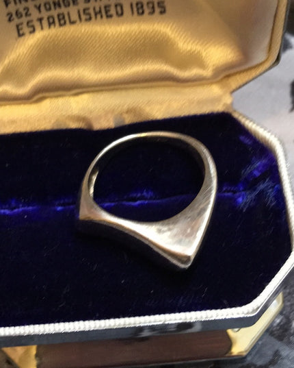 Vintage 1980s Modernist Brutalist sterling silver 925  ring