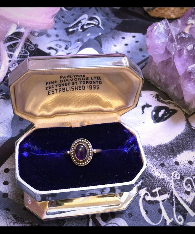 Vintage sterling silver amethyst ring