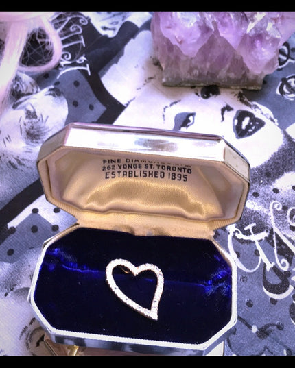 Sterling silver rhinestone heart pendant