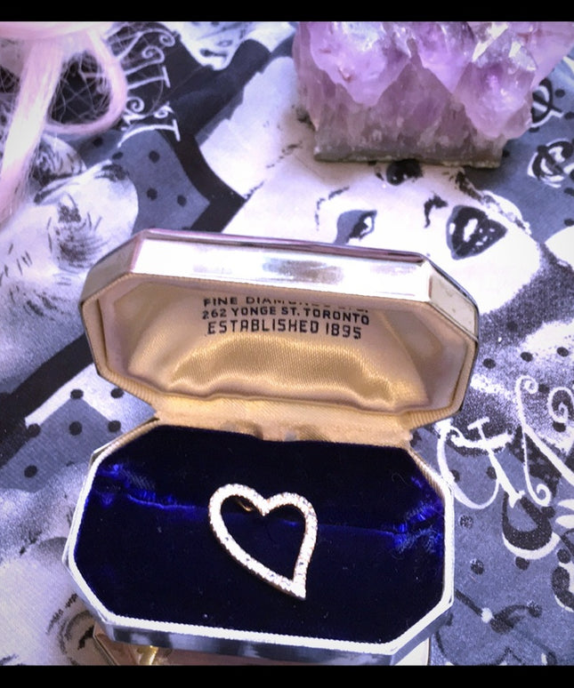 Sterling silver rhinestone heart pendant