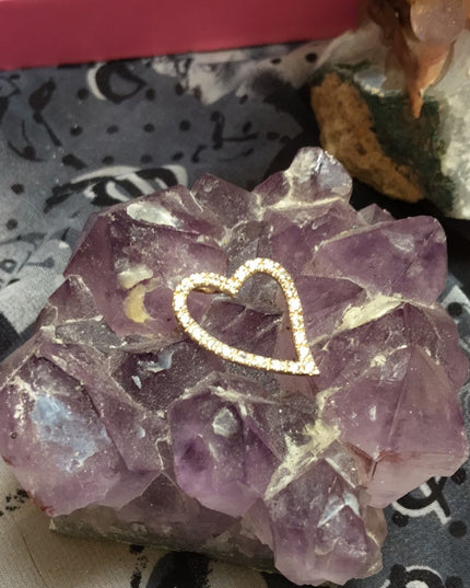 Sterling silver rhinestone heart pendant