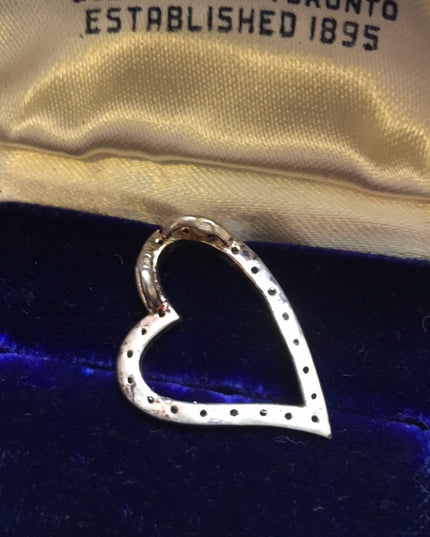 Sterling silver rhinestone heart pendant