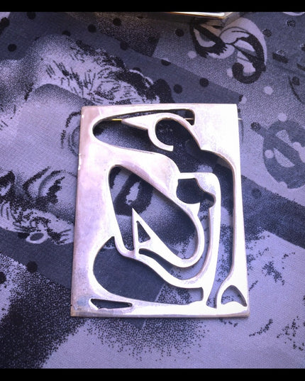 Vintage Matisse Blue Nude sitting sterling brooch Mexico 925