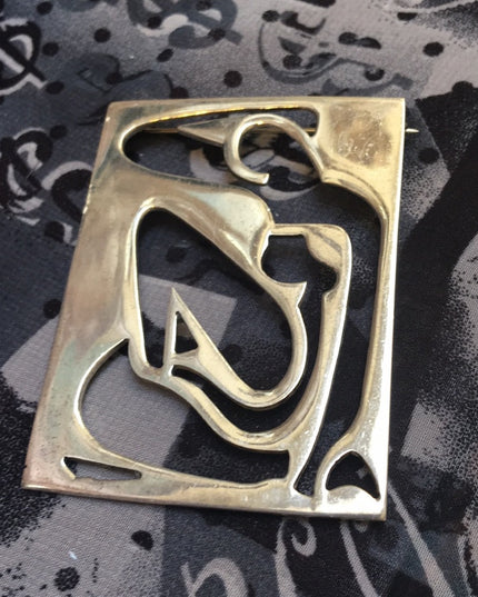 Vintage Matisse Blue Nude sitting sterling brooch Mexico 925