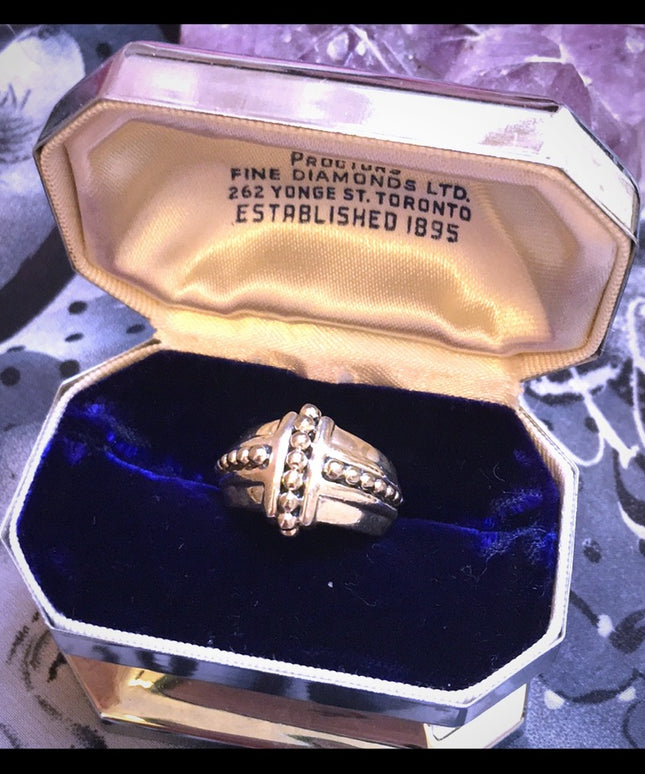 Vintage sterling 925 chunky modernist ring