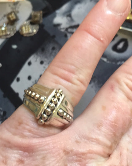 Vintage sterling 925 chunky modernist ring