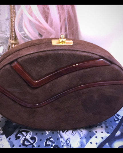 Vintage suede Mario Valentino Italy evening bag