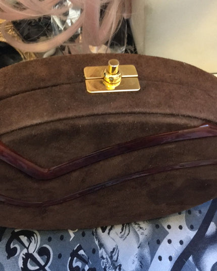Vintage suede Mario Valentino Italy evening bag